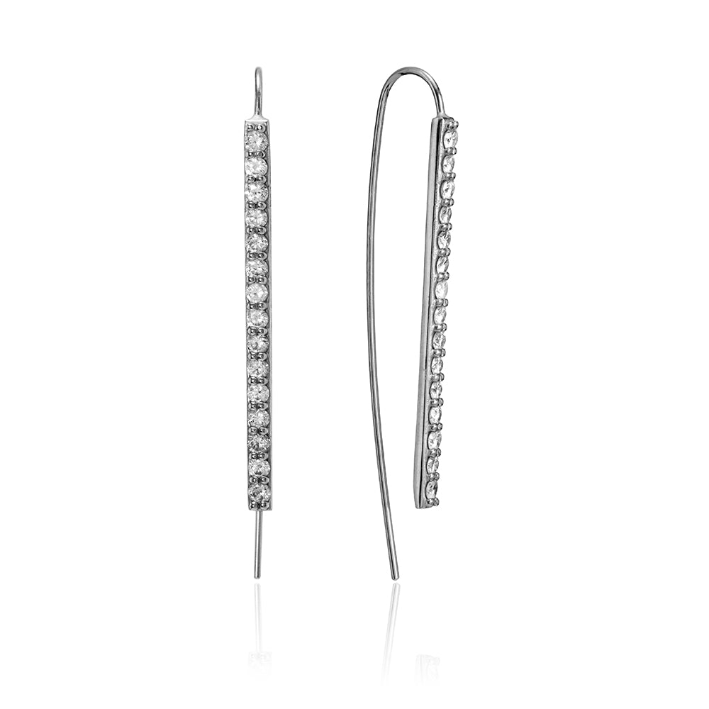 diamond line earrings