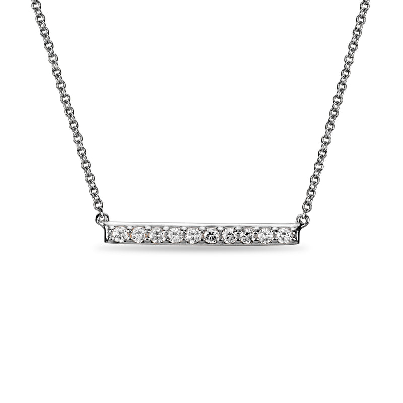 diamond horizontal bar necklace