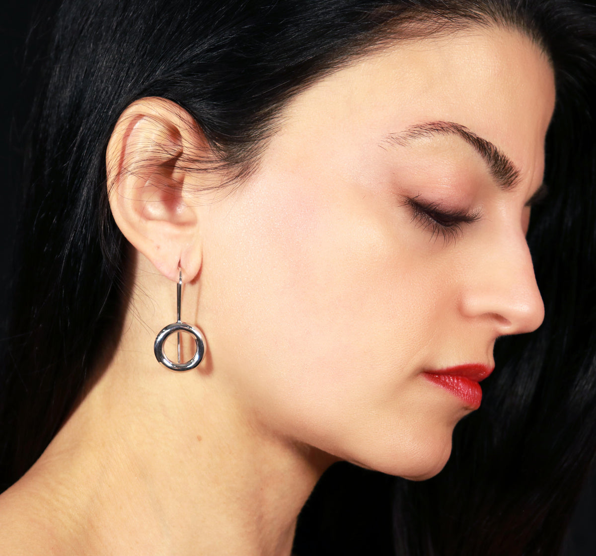 essentia circle dangle earrings